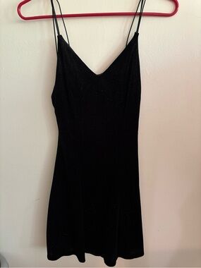Women’s Black Slip Dress with Spaghetti Straps